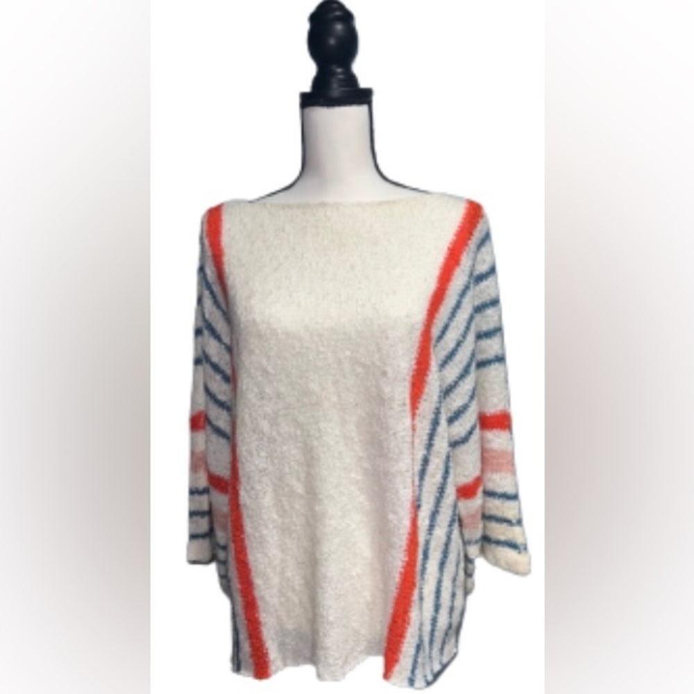 three- quarter wide sleeve beach sweater